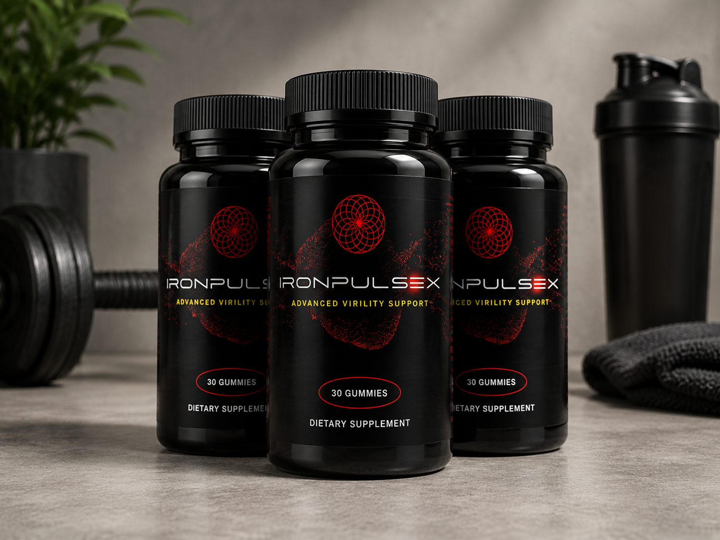 IronPulseX male vitality supplement bottle
